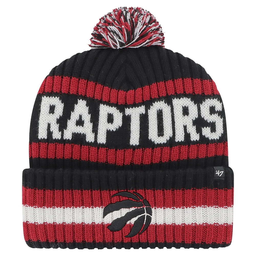 Men's '47 Black Toronto Raptors Bering Cuffed Knit Hat with Pom