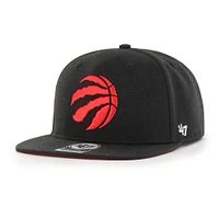 Men's '47  Black Toronto Raptors Sure Shot Captain Snapback Hat