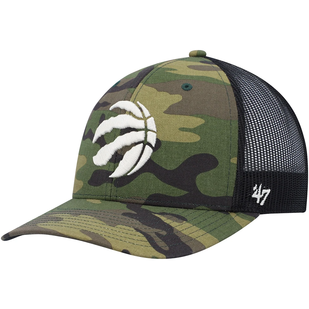 Men's '47  Camo/Black Toronto Raptors Trucker Snapback Hat