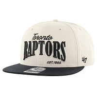 Men's '47 Cream Toronto Raptors Chandler Captain Snapback Hat