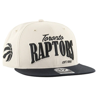 Men's '47 Cream Toronto Raptors Chandler Captain Snapback Hat