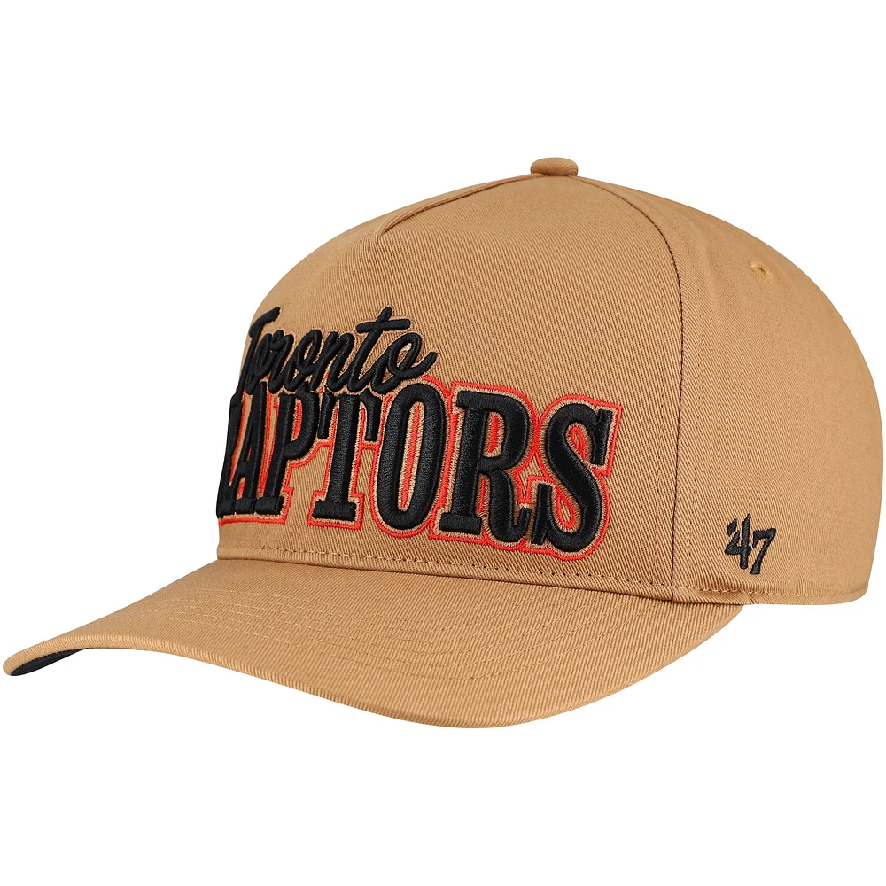 Casquette ajustable Barnes Hitch '47 Tan Toronto Raptors pour homme