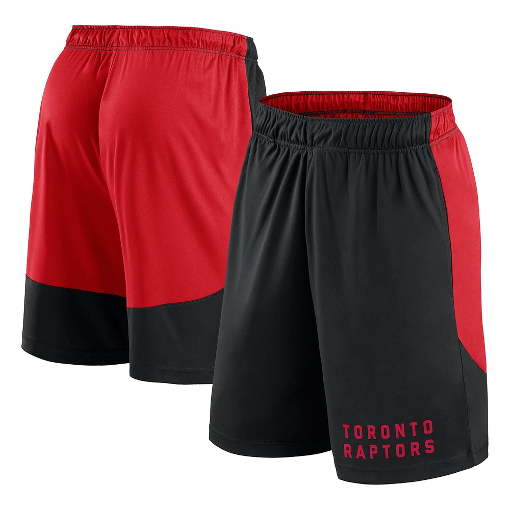 Lancement du short de performance noir/rouge pour hommes des Toronto Raptors