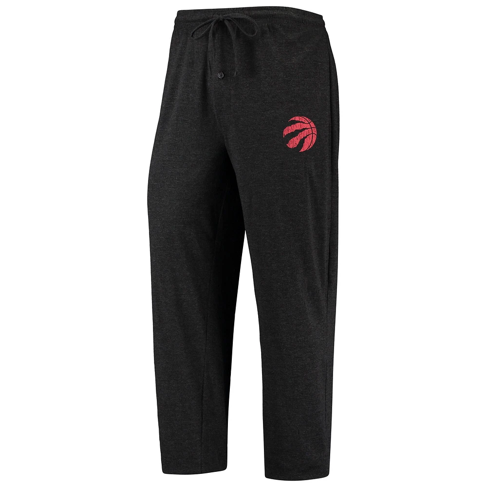 Ensemble de nuit avec t-shirt et pantalon à manches longues Toronto Raptors Concepts Sport pour hommes, noir/rouge