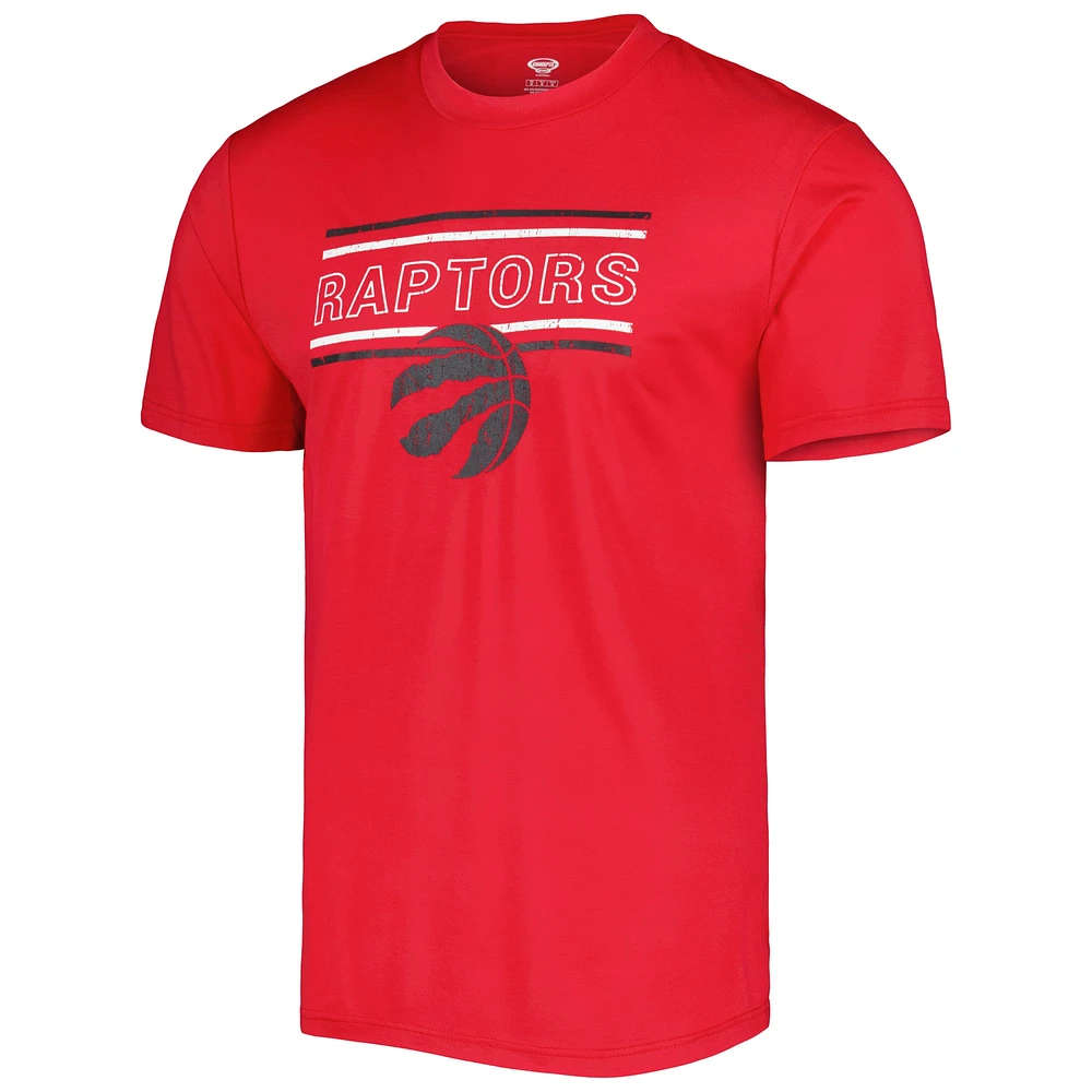 Ensemble de pyjama et t-shirt avec écusson Toronto Raptors Concepts Sport rouge/noir pour homme