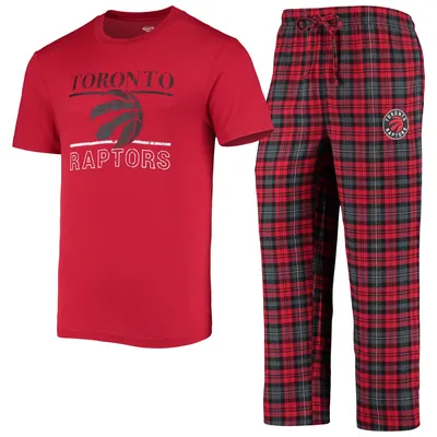 Toronto Raptors Concepts Sport Lodge T-Shirt & Pants Set - Red/Black