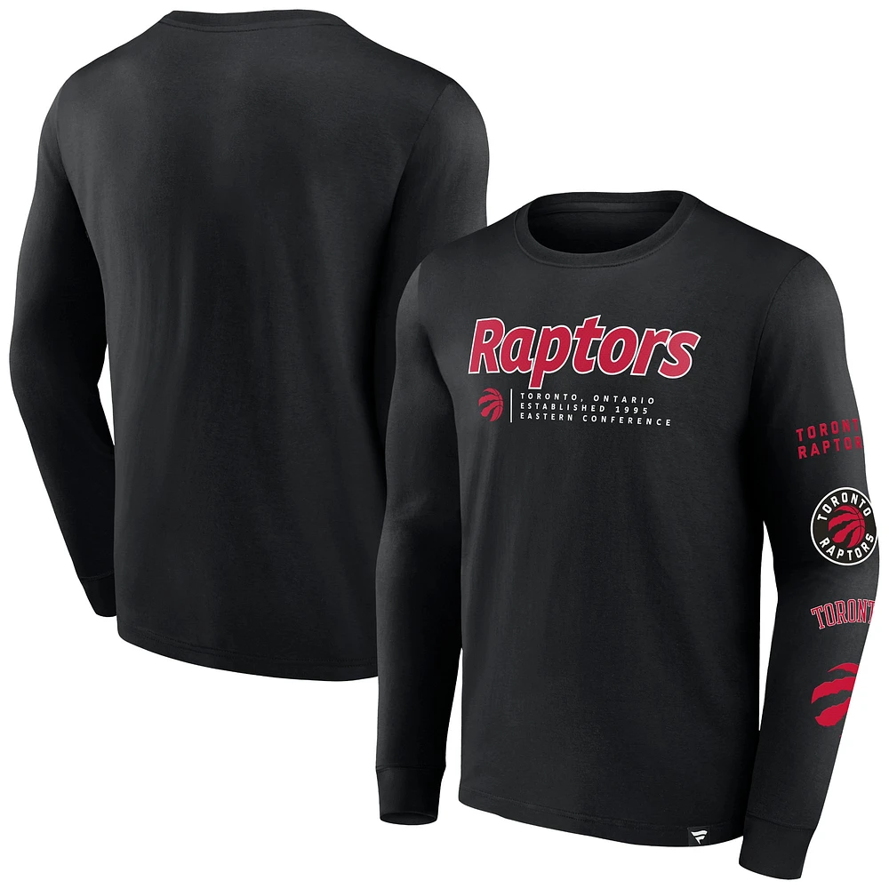 Men's Fanatics Black Toronto Raptors Baseline Long Sleeve T-Shirt