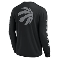 Men's Fanatics Black Toronto Raptors Elements Strive Long Sleeve T-Shirt