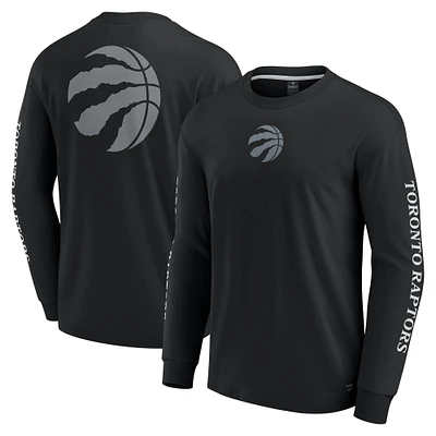 T-shirt à manches longues noir Toronto Raptors Elements Strive pour hommes