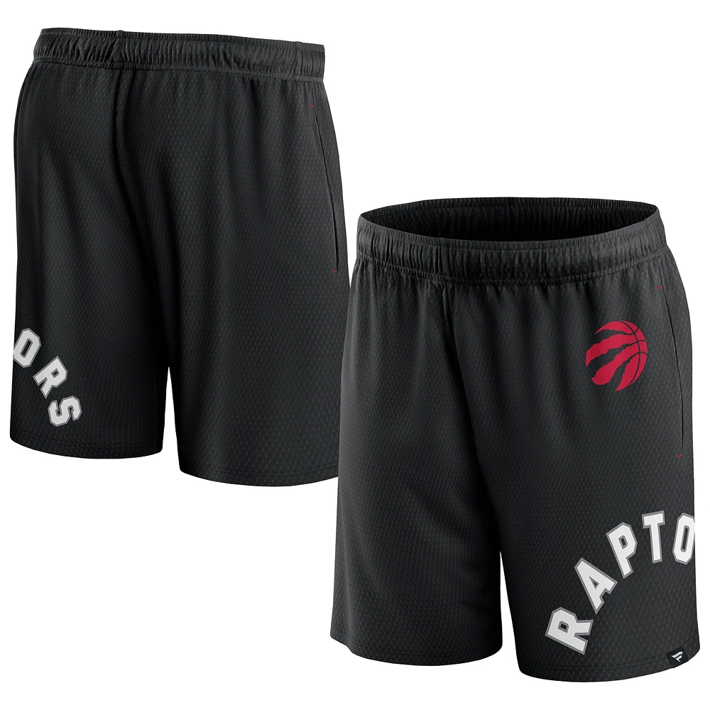 Men's Fanatics Black Toronto Raptors Free Throw Mesh Shorts