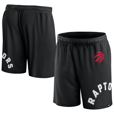 Short en maille à lancer franc noir Toronto Raptors Fanatics pour hommes