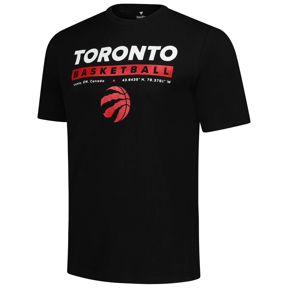 T-shirt noir pour hommes Fanatics Toronto Raptors Location Just Net