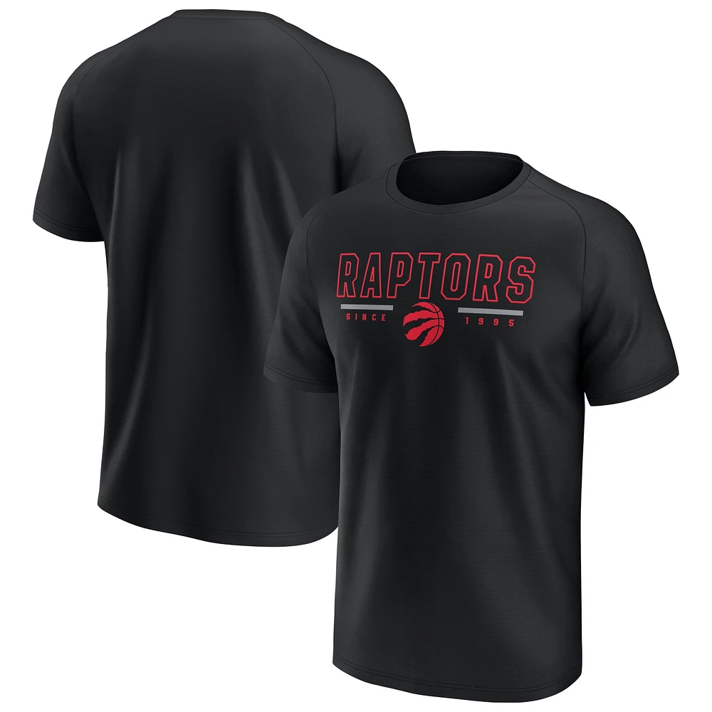 Men's Fanatics Black Toronto Raptors Raglan T-Shirt