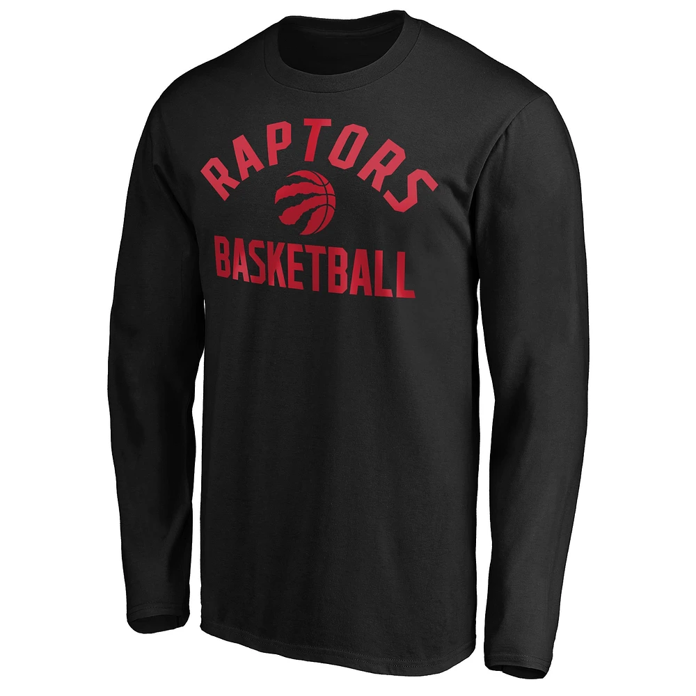 T-shirt noir à manches longues de l'équipe des Raptors Toronto Fanatics pour hommes