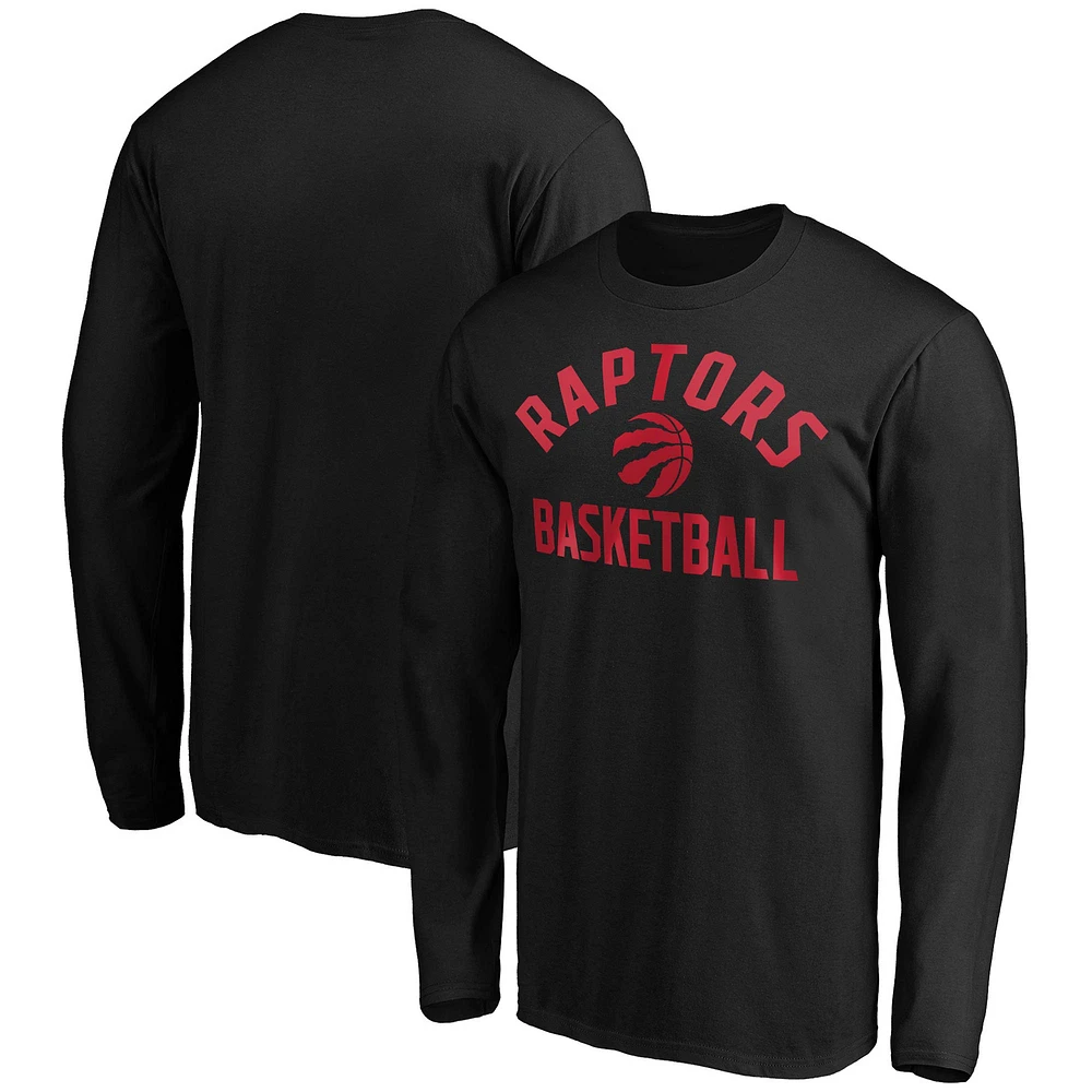 T-shirt noir à manches longues de l'équipe des Raptors Toronto Fanatics pour hommes