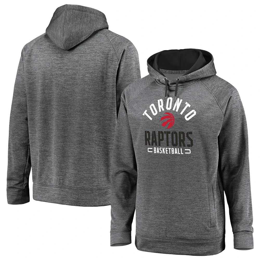 Men's Fanatics Gray Toronto Raptors Big & Tall Battle Charged Raglan Pullover Hoodie