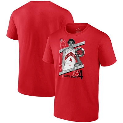 Fanatics pour hommes Scottie Barnes Red Toronto Raptors - T-shirt recrue de l'année NBA 2022