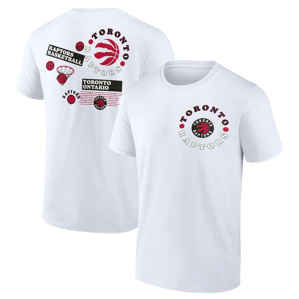 Fanatics pour hommes, blanc, Toronto Raptors Street Collective - T-shirt