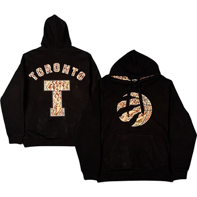 Men's FISLL Black Toronto Raptors Moroccan Pullover Hoodie