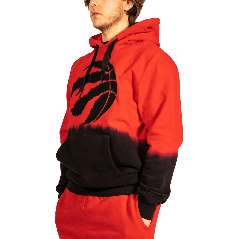 Toronto Raptors FISLL Rouge Dip-Dye Noir pour homme - Chandail à capuchon