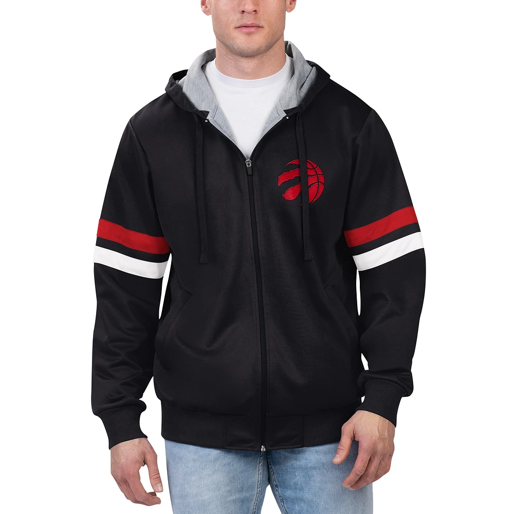 Men's G-III Sports by Carl Banks Black Toronto Raptors Contender Full-Zip Hoodie Jacket