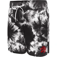 Men's G-III Sports by Carl Banks Black Toronto Raptors Splash Tie-Dye Volley - Swim Shorts