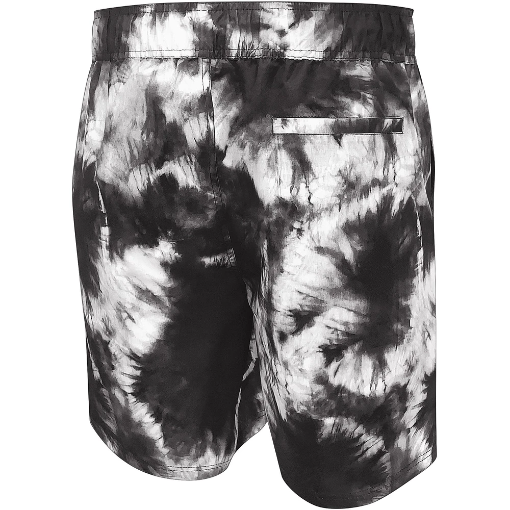 Men's G-III Sports by Carl Banks Black Toronto Raptors Splash Tie-Dye Volley - Swim Shorts