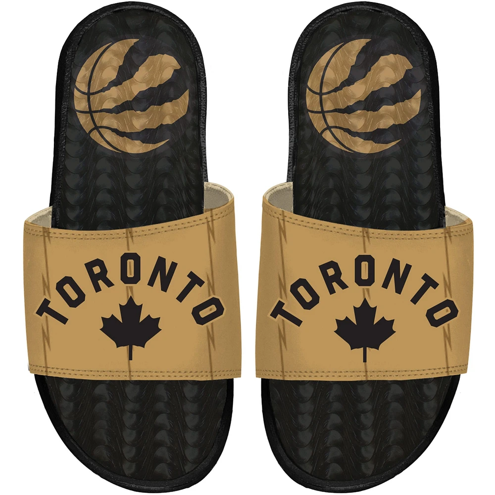 Sandales à enfiler en gel ISlide pour hommes, noir/or, Toronto Raptors 2023/24 City Edition