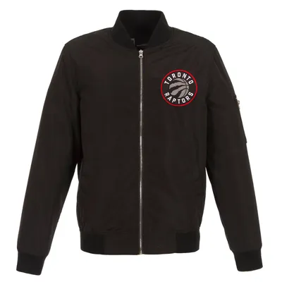 Toronto Raptors JH Design Lightweight Nylon Full-Zip Bomber Jacket - Black