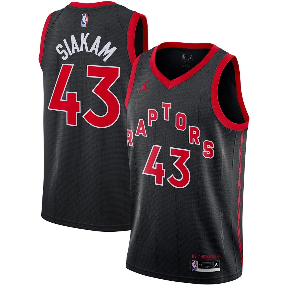 Maillot Jordan Marques Pascal Siakam pour homme noir Toronto Raptors 2020/21 Swingman - Édition Statement