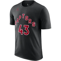 Men's Jordan Brand Pascal Siakam Black Toronto Raptors 2022/23 Statement Edition Name & Number T-Shirt