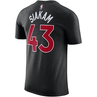 Men's Jordan Brand Pascal Siakam Black Toronto Raptors 2022/23 Statement Edition Name & Number T-Shirt