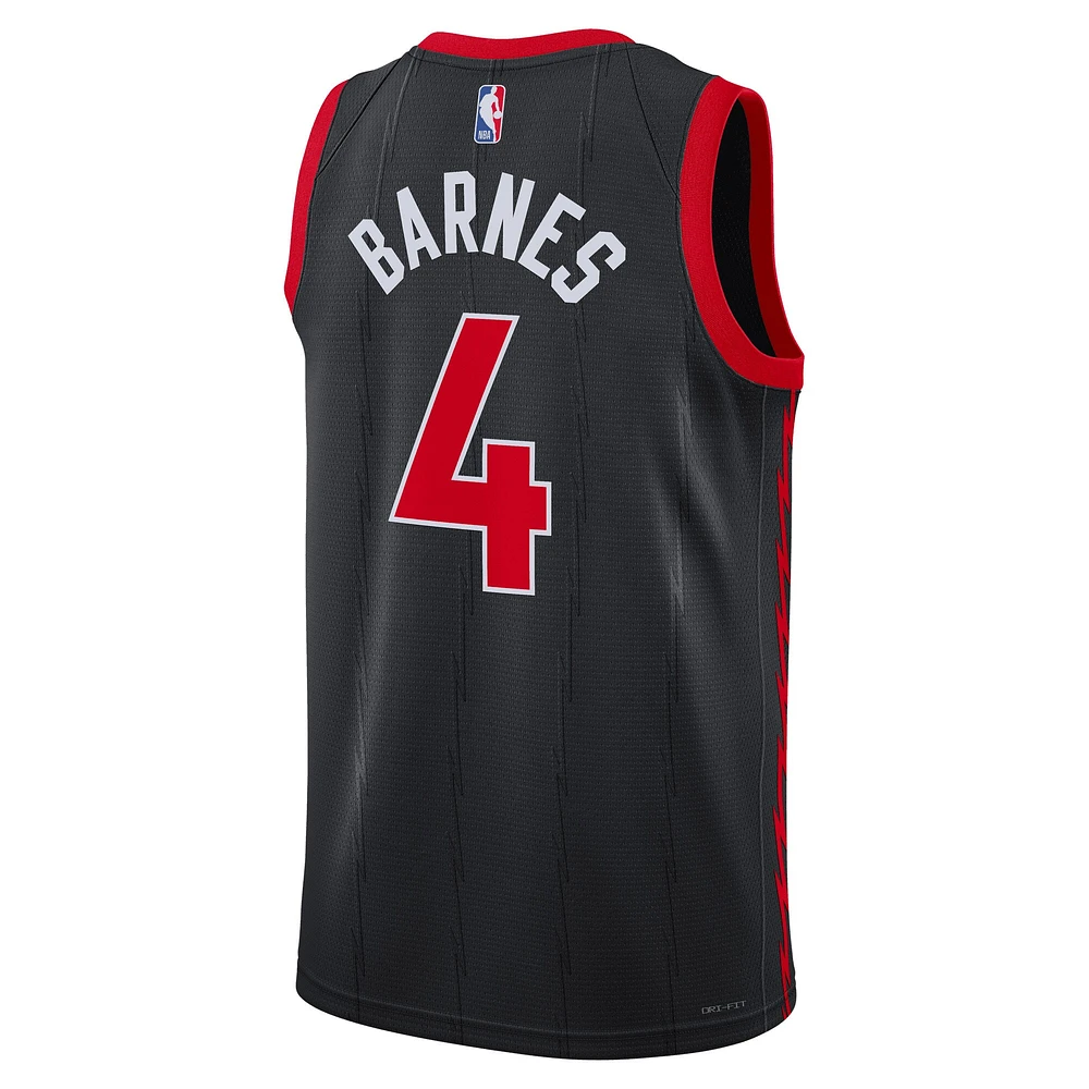 Maillot Jordan Brand Scottie Barnes pour homme, noir, Toronto Raptors Swingman Replica - Statement Edition
