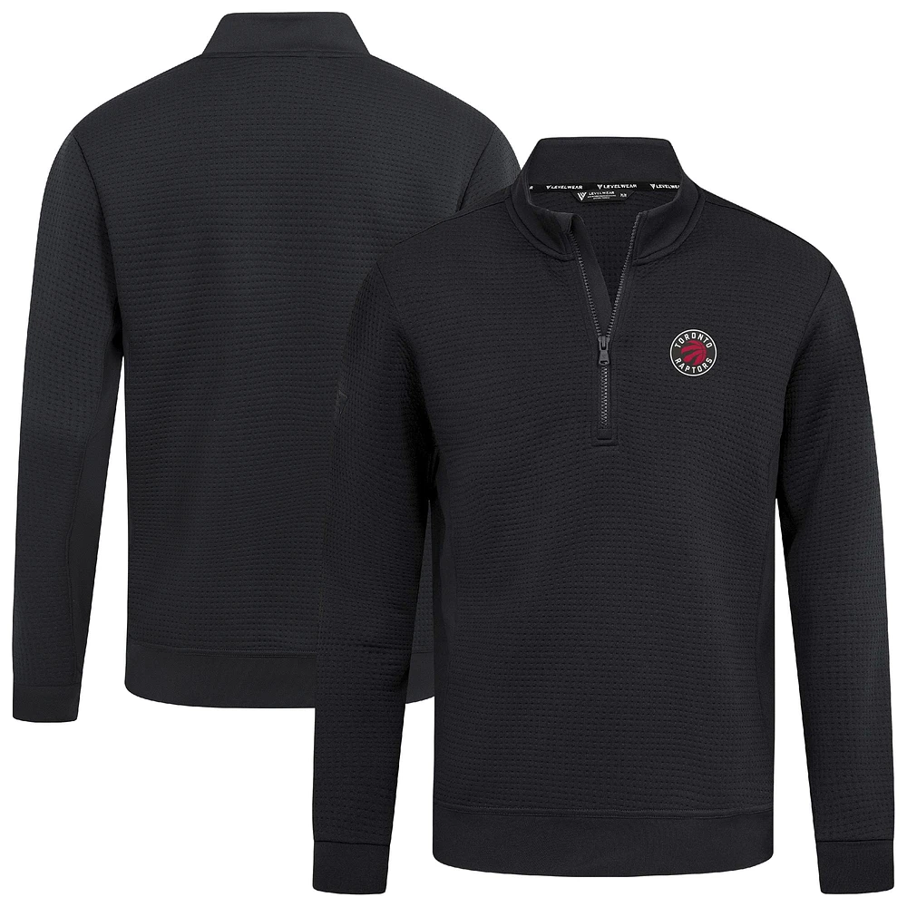 Men's Levelwear  Black Toronto Raptors Accolade Cushion Quarter-Zip Pullover
