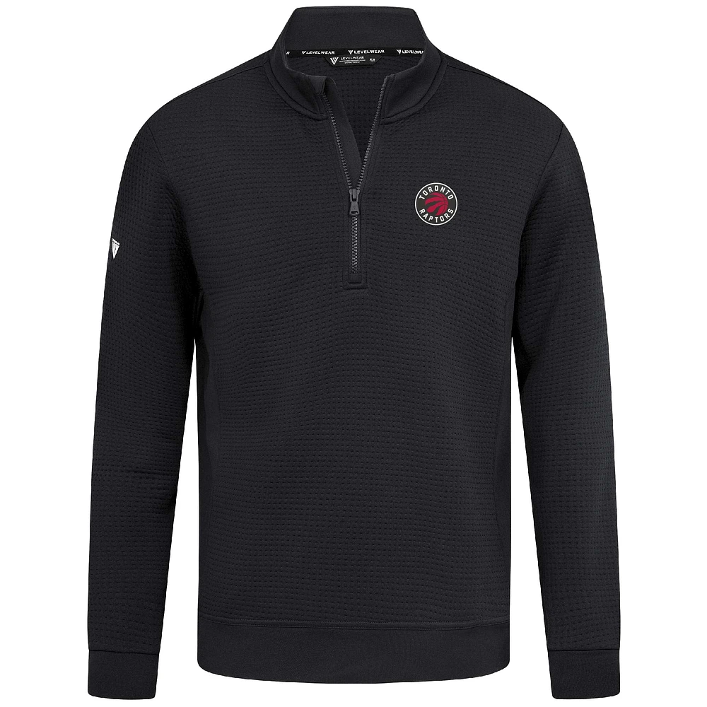 Men's Levelwear  Black Toronto Raptors Accolade Cushion Quarter-Zip Pullover