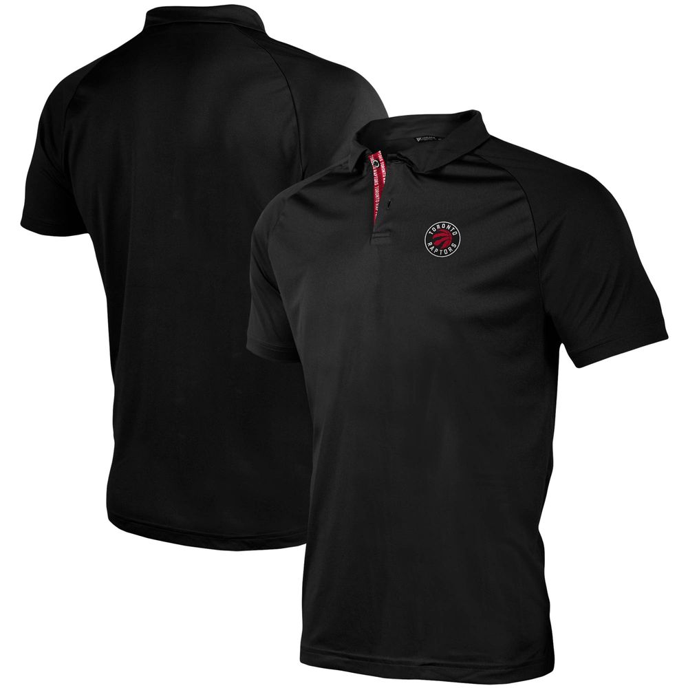 Men's Levelwear Black Toronto Raptors Triple Play Rally - Raglan Polo