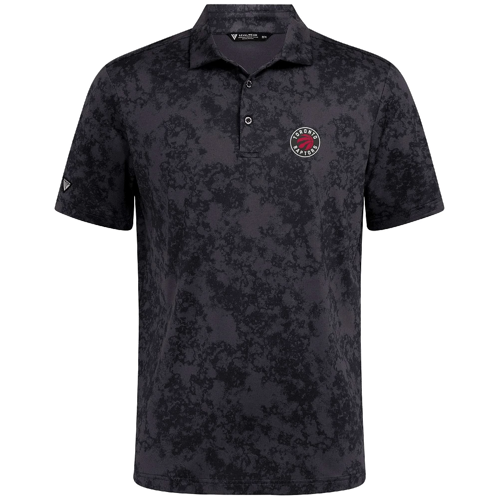 Men's Levelwear Black Toronto Raptors Whisper Polo