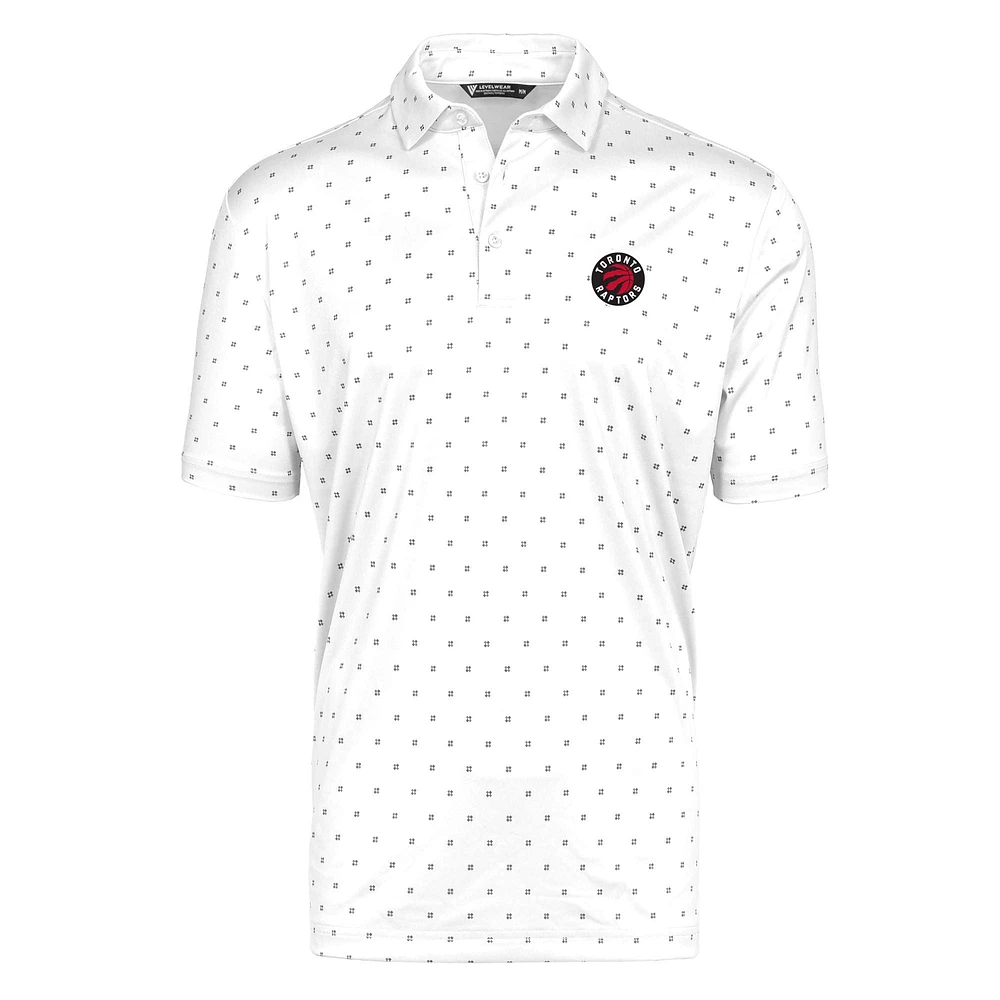 Polo blanc à imprimé scratch Levelwear pour hommes des Raptors de Toronto