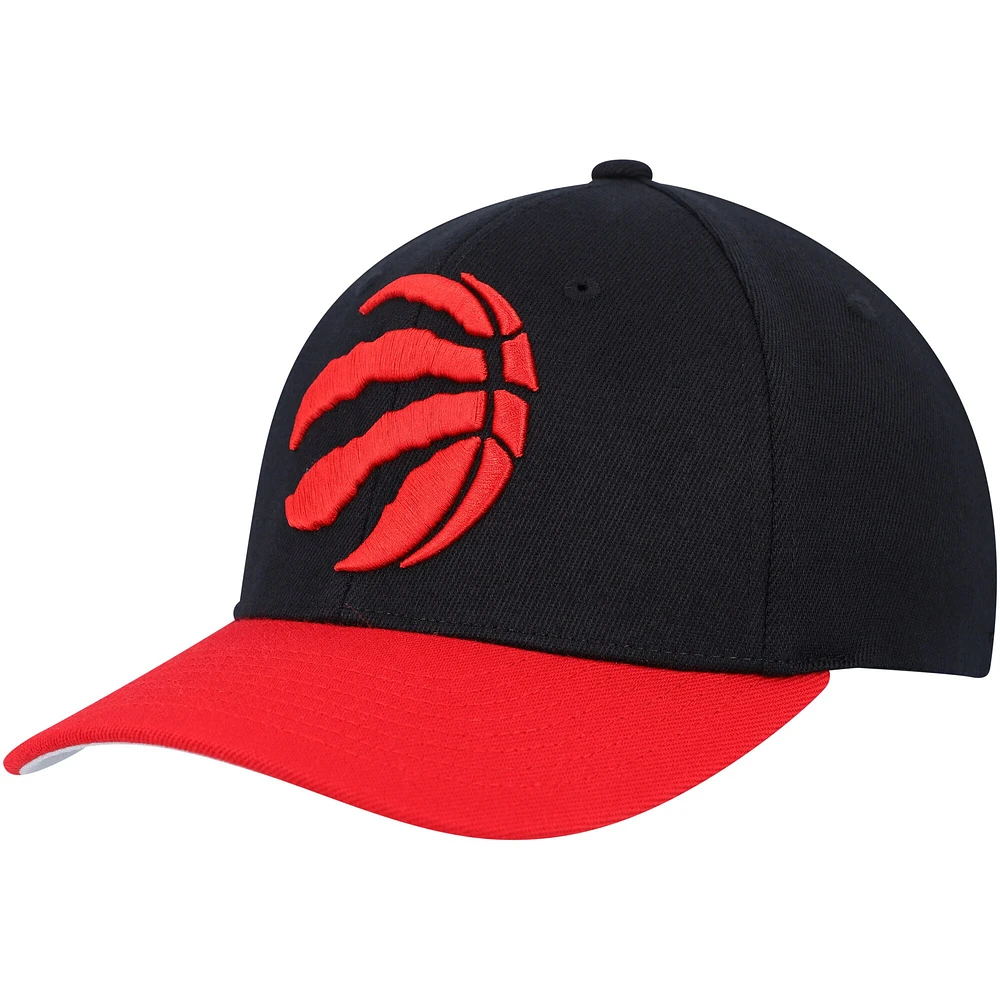 Casquette MVP Team Two-Tone 2.0 Stretch Snapback des Raptors de Toronto noir/rouge Mitchell & Ness pour homme