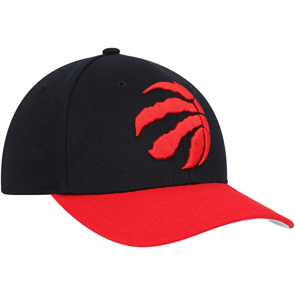 Casquette MVP Team Two-Tone 2.0 Stretch Snapback des Raptors de Toronto noir/rouge Mitchell & Ness pour homme