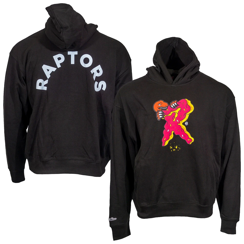 Sweat à capuche surdimensionné noir Toronto Raptors Doughnut Crumbs pour homme de Mitchell & Ness