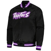 Men's Mitchell & Ness Toronto Raptors Hardwood Classics Throwback Wordmark Raglan Full-Snap Jacket