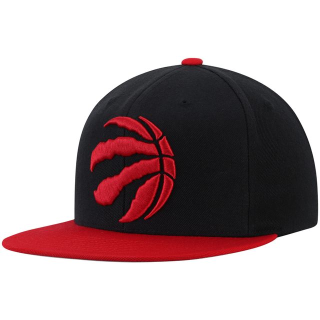 Laine bicolore pour hommes Mitchell & Ness Black Toronto Raptors - Casquette Snapback