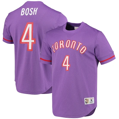 T-shirt violet avec nom et numéro en maille Mitchell & Ness Chris Bosh pour hommes des Raptors de Toronto 2003