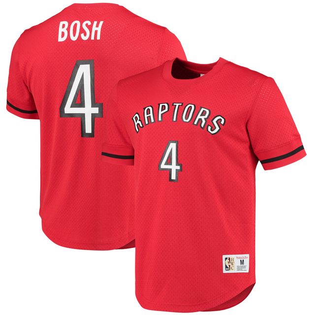 T-shirt rouge avec nom et numéro en maille Mitchell & Ness Chris Bosh des Raptors de Toronto 2003 pour hommes