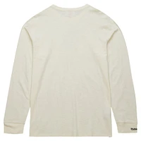 Men's Mitchell & Ness Cream Toronto Raptors Hardwood Classics Vintage Long Sleeve T-Shirt