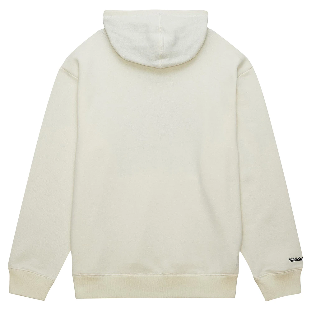 Men's Mitchell & Ness Cream Toronto Raptors Hardwood Classics Vintage Pullover Hoodie