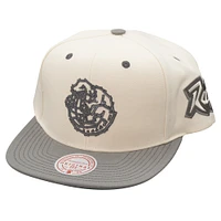 Men's Mitchell & Ness Cream Toronto Raptors Tape Snapback Hat