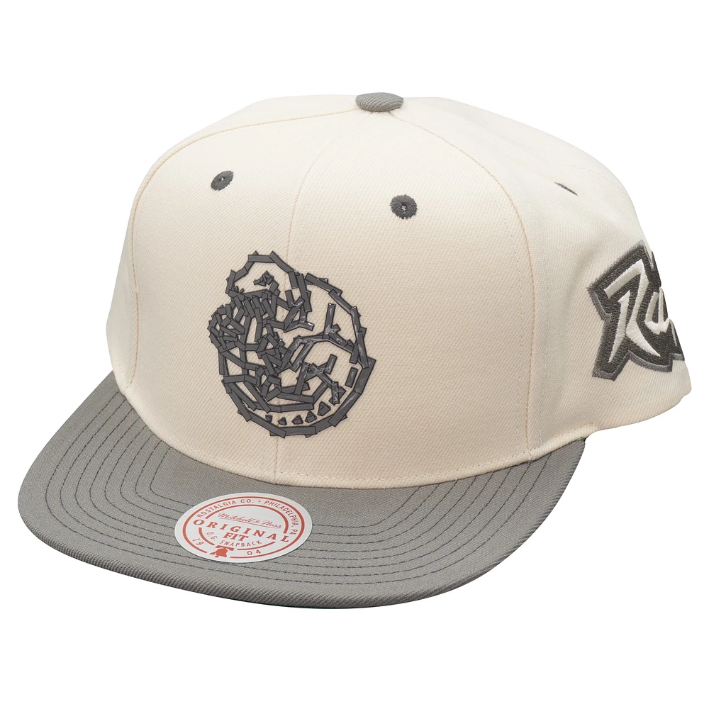 Casquette Snapback à bande crème Toronto Raptors Mitchell & Ness pour hommes