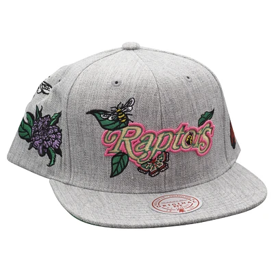 Men's Mitchell & Ness Gray Toronto Raptors Smells Like Spring Spirit Snapback Hat